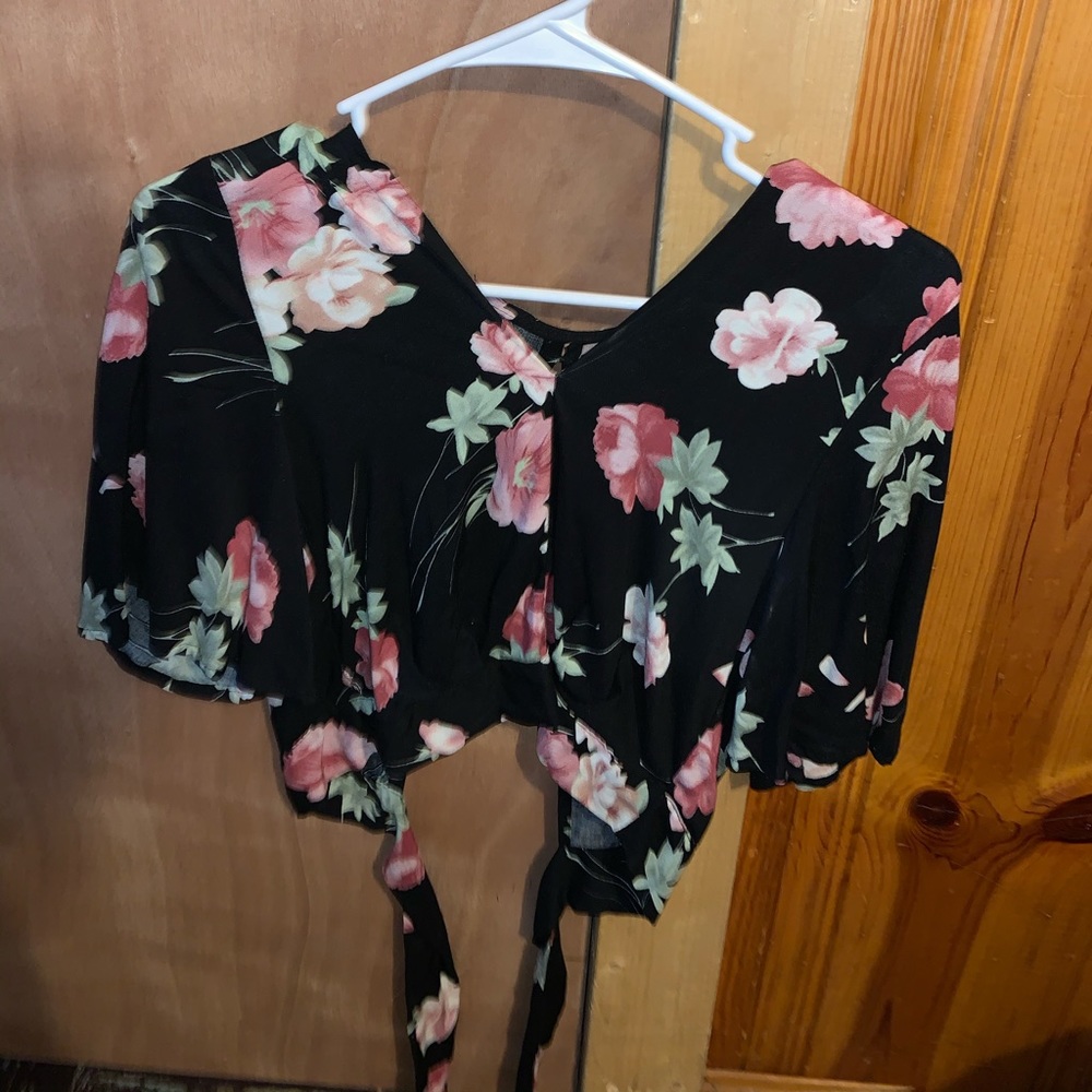 Black Floral Blouse